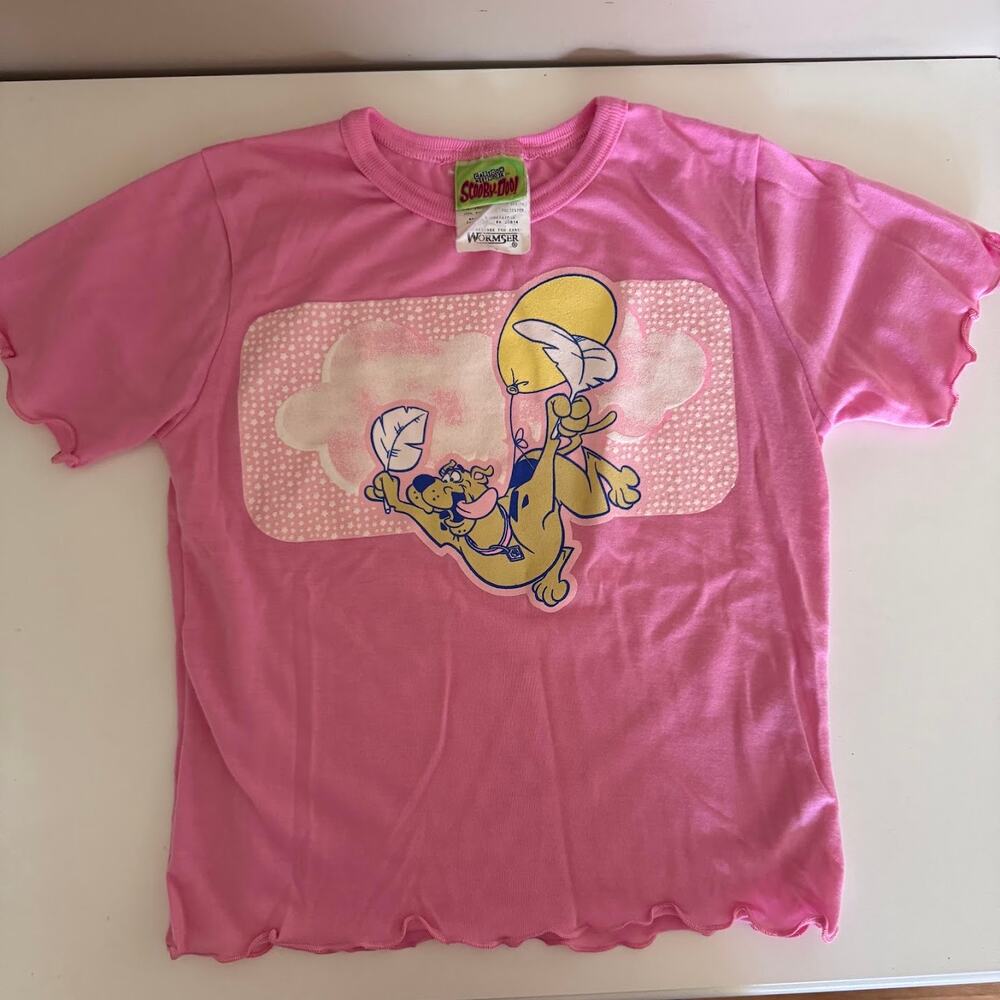 Vintage Cartoon Network Scooby-Doo Girl's Pink T-Shirt Y2K Graphic Tee 6 7